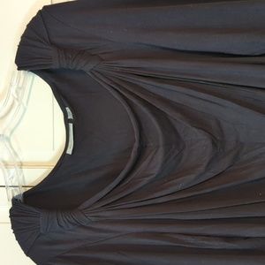 Black drape neck tunic